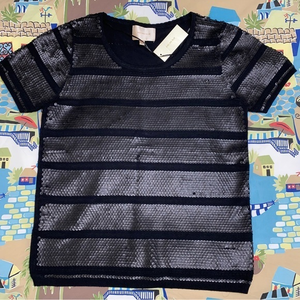 Skies Are Blue sequin top black‎ size large